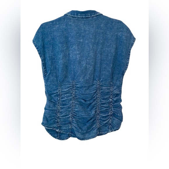 Anthropologie Blue Denim Top - Picture 5 of 7
